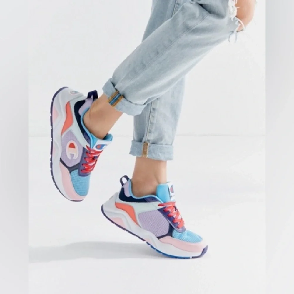Champion Women's 93 Eighteen SP Block sneakers in the Violet Multi colorway 10